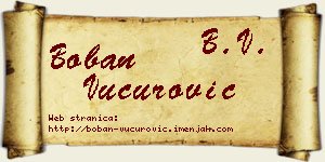 Boban Vučurović vizit kartica